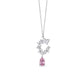 925 Sterling Silver Butterfly Garden Necklace Pink Teardrop CZ American Diamond Pendant Chain For Women Fine Jewelry Gift