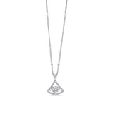 Women's 925 Silver Chain Necklace with CZ Diamond Pendant