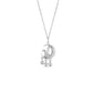 Crescent Moon American Diamond Pendant Necklace in 925 Silver