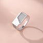925 Sterling Silver Men's Ring Moissanite Diamond Geometric Signet Band Luxury