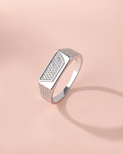 925 Sterling Silver Men’s Geometric Signet Ring