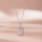 Radiant Cut Pink Diamond Halo Silver Chain Pendant