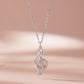 Sterling Silver Music Note Pendant Necklace Women Treble Clef Chain Gift
