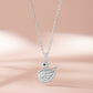 Silver Swan Chain Pendant Necklace with American Diamonds & Cat's Eye Stone