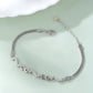 Silver Wave Link Bracelet with American Diamonds