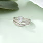 925 Sterling Silver Pear Cut Diamond Ring Set for Women American Diamond V Band
