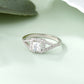 925 Sterling Silver Princess Cut American Diamond Ring Women Wedding Band Size 5-27
