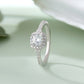 925 Sterling Silver Halo Moissanite Diamond Women Engagement Ring Brilliant Cut Round