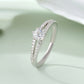 925 Sterling Silver Split Shank Solitaire Ring Hallmark American Diamond