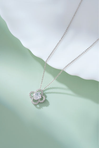 Silver Clover Pendant Necklace Women American Diamond Chain Gift | Van Cleef chain