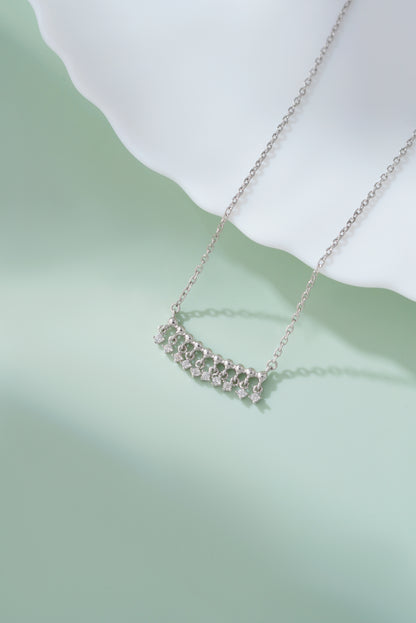 Silver American Diamond Choker Necklace