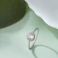 925 Sterling Silver Ring for Women Round Halo American Diamond Engagement Band