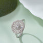 925 Sterling Silver Halo Ring for Women American Diamond Art Deco Wedding Band