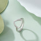 925 Sterling Silver Geometric Triangle Ring for Women American Diamond CZ Band Gift