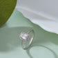 925 Sterling Silver Emerald Cut American Diamond Halo Ring for Women Promise Gift