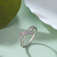 925 Sterling Silver Women Ring American Diamond Cubic Zirconia Statement Band Jewelry