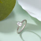 925 Sterling Silver Ring Women American Diamond Emerald Cut Solitaire Wedding Band