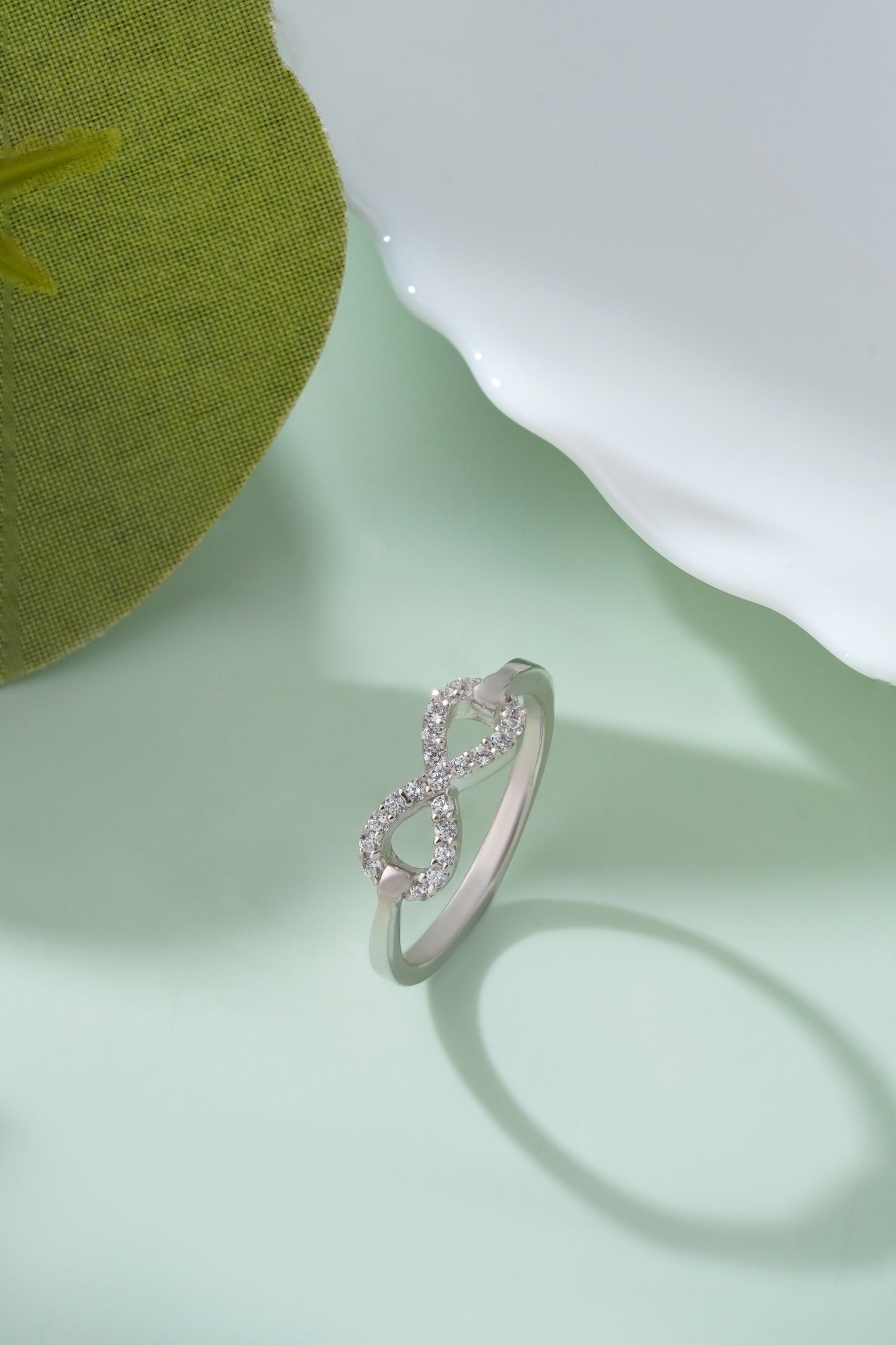 925 Sterling Silver Infinity Ring Women American Diamond CZ Band Promise Gift New