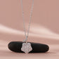 Silver Flower Cluster Pendant Necklace with American Diamonds