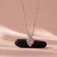 Stunning 925 Sterling Silver Pink Pear Cut Pendant Chain Necklace