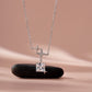 Silver Star Pendant Necklace with Princess Cut Diamond