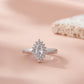 925 Sterling Silver Marquise Ring for Women American Diamond Halo Engagement Band