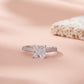 925 Sterling Silver Princess Cut American Diamond Ring - Women's Fine Jewelry