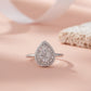 925 Sterling Silver Pear Shape American Diamond Ring for Women Bridal Jewelry Gift