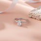 925 Sterling Silver Ring Women American Diamond Pear Cut Engagement Wedding Band