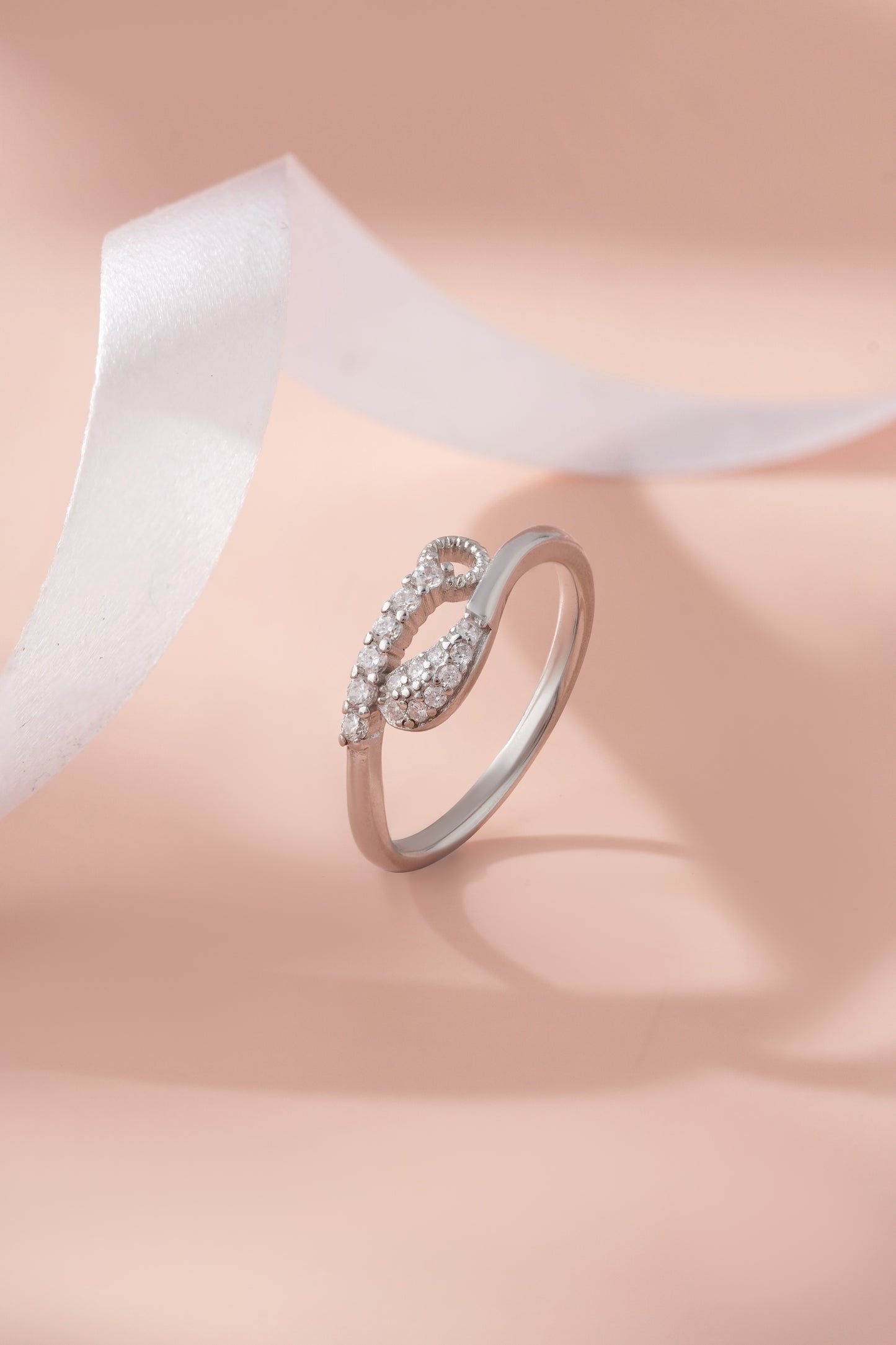 Premium 925 Sterling Silver American Diamond Promise Ring for Women