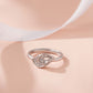 925 Sterling Silver Intertwined Teardrop Ring for Women