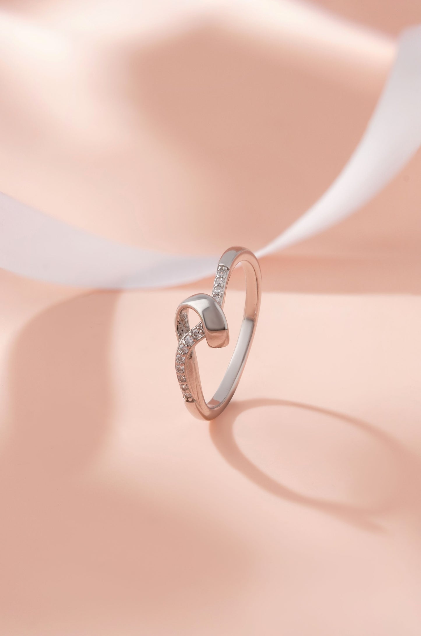 925 Sterling Silver Ring for Women American Diamond CZ Loop Infinity Band Gift