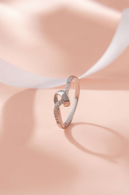 925 Sterling Silver Ring for Women American Diamond CZ Loop Infinity Band Gift