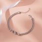 925 Sterling Silver Adjustable Bracelet for Women American Diamond Cubic Zirconia Curb Chain