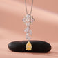 Yellow Pear Cut Diamond Flower Pendant 925 Silver Chain