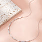 925 Sterling Silver Chain Necklace for Women with American Diamond & White Enamel Bar Accents
