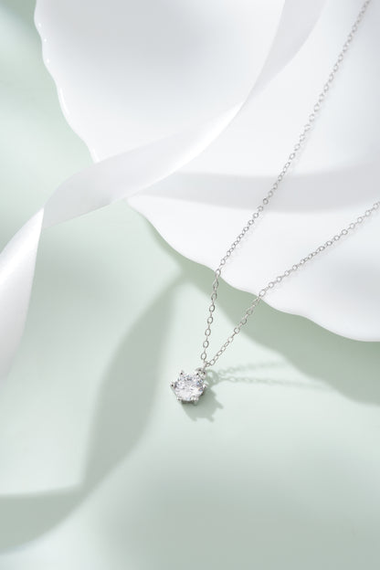 Solitaire Pendant Necklace with Round Cut American Diamond