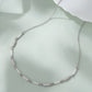 925 Sterling Silver Chain Necklace for Women with American Diamond & White Enamel Bar Accents