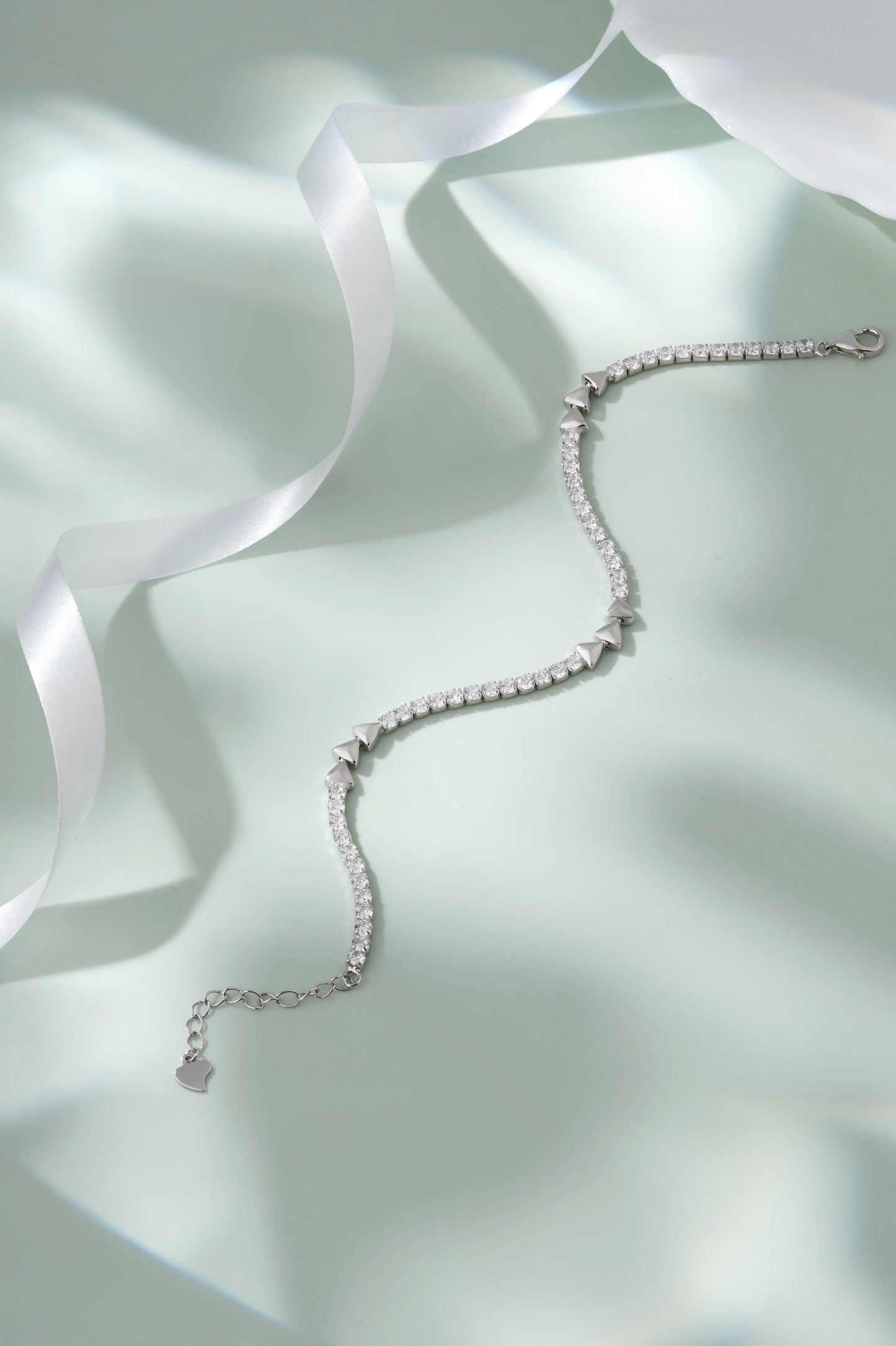 925 Sterling Silver Bracelet for Women American Diamond Adjustable Tennis Link Gift