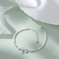 925 Sterling Silver Adjustable Bracelet American Diamond & Pearl Bow Bracelet