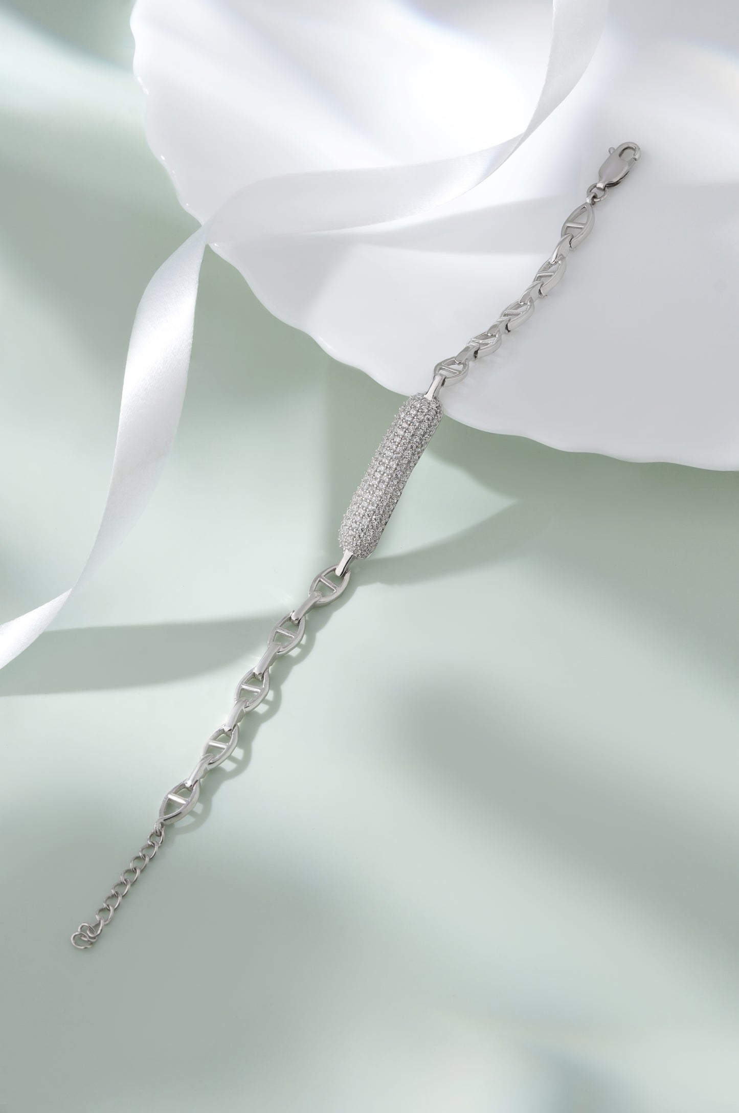 925 Sterling Silver Bracelet for Women American Diamond CZ Link Chain Gift Boxed