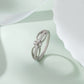 925 Sterling Silver American Diamond Ring for Women - Elegant Knot Stackable Band