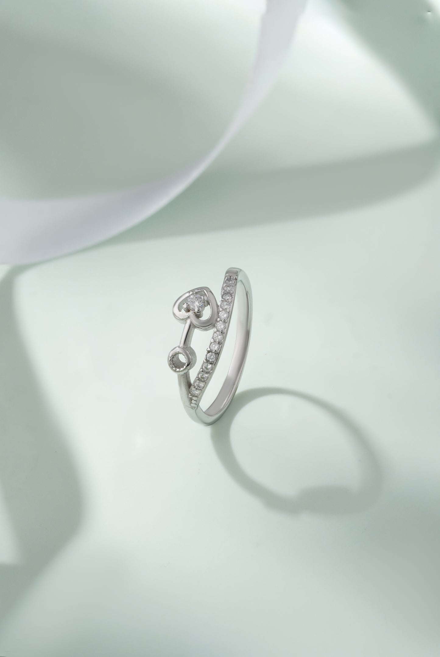 925 Sterling Silver Heart Ring for Women American Diamond Promise Band Gift Boxed
