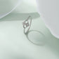 925 Sterling Silver Square Cluster Ring for Women Simulated Diamond CZ Band Gift
