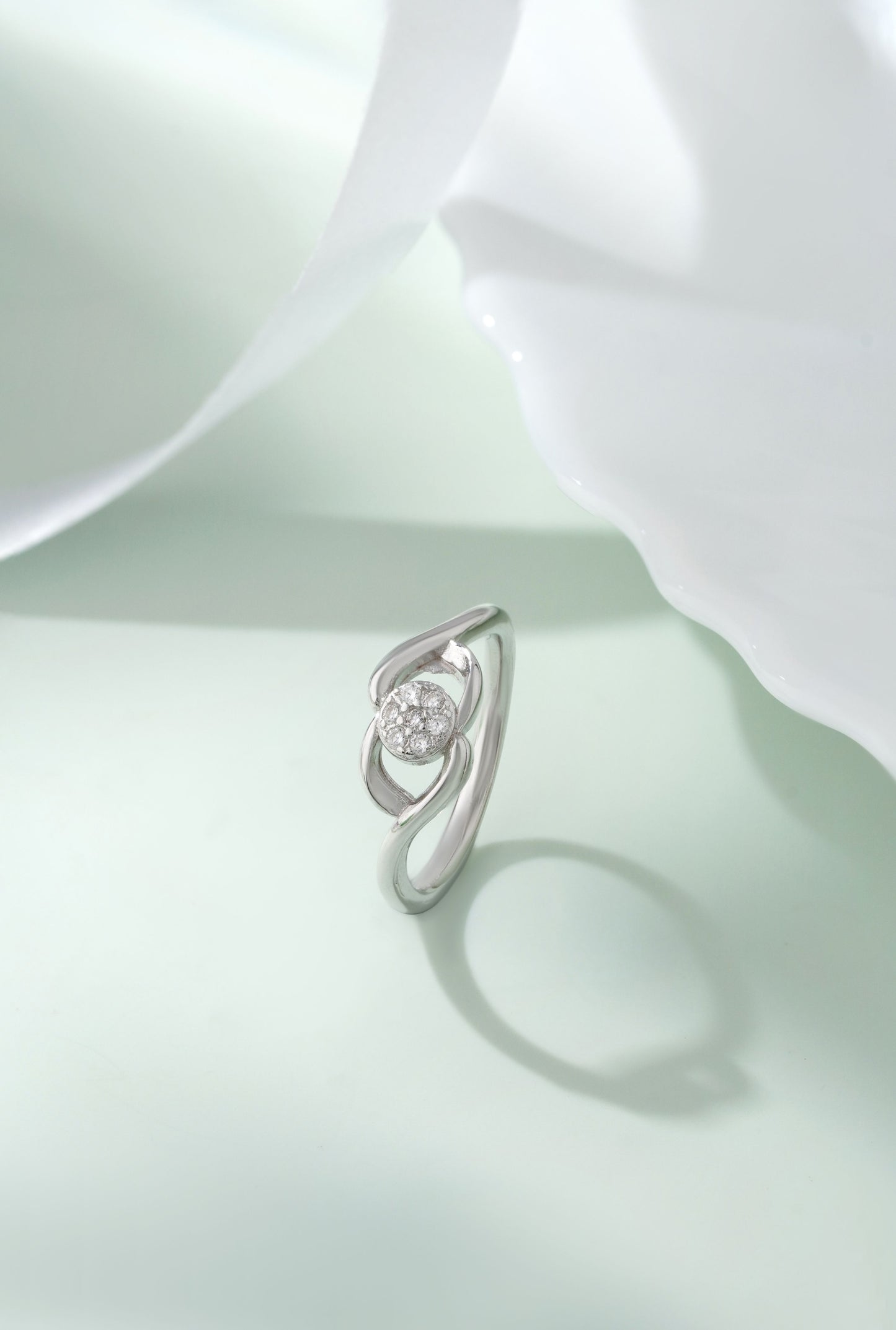 925 Sterling Silver American Diamond Promise Ring for Women