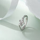 Stunning 925 Sterling Silver Heart Bypass Ring for Women