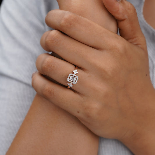 Elegant Moissanite Diamond Ring