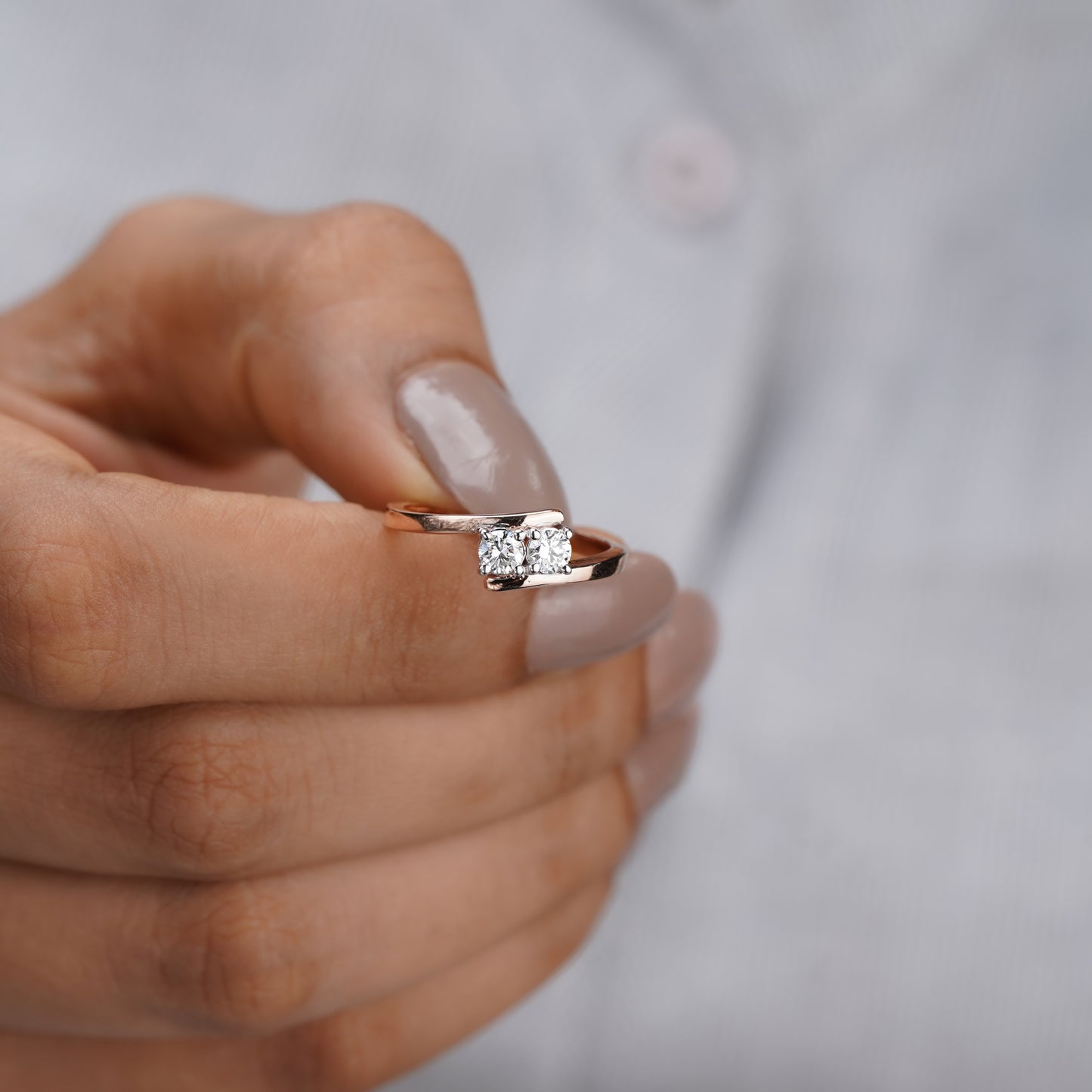 Moissanite Bypass Ring