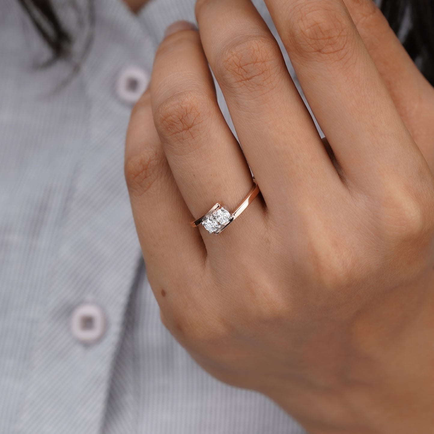 Moissanite Bypass Ring