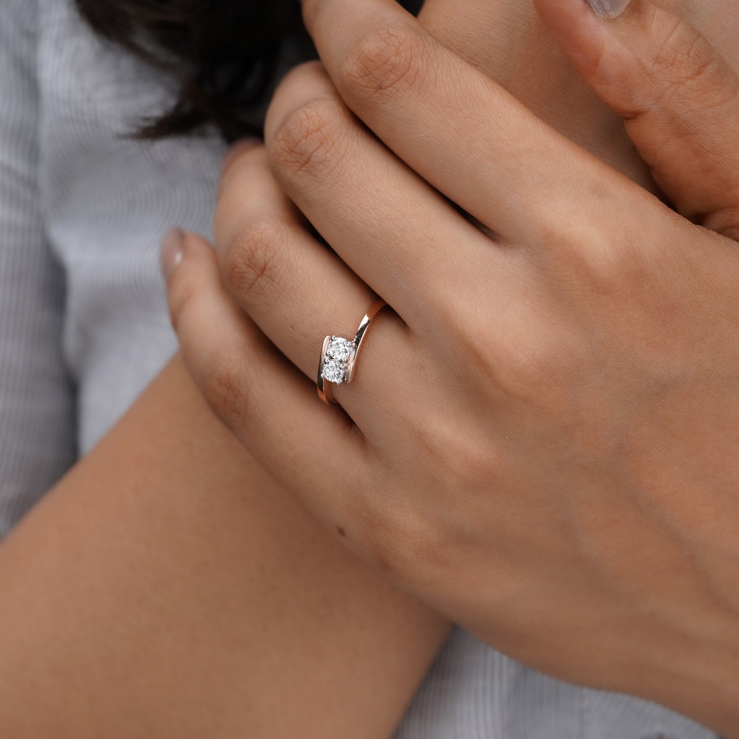 Moissanite Bypass Ring
